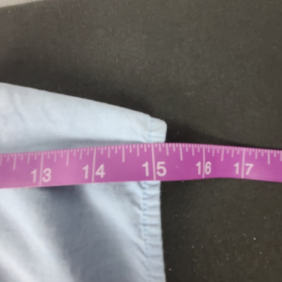 Laura Scott Sleeveless Blue Chambray Ruffle Blouse. XlP - Picture 11 of 14